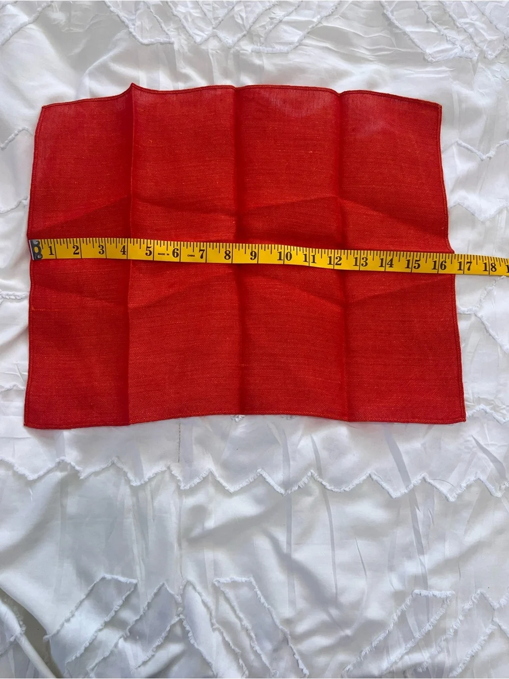 Bright Red Orange Linen Napkins - Set of 3 17x13 Rustic Farmhouse Table Decor